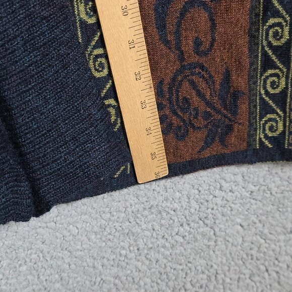 Peruvian Link Open Long Cardigan Womens XL Firenza Sweater Alpaca Blend Jacquard - Picture 11 of 13